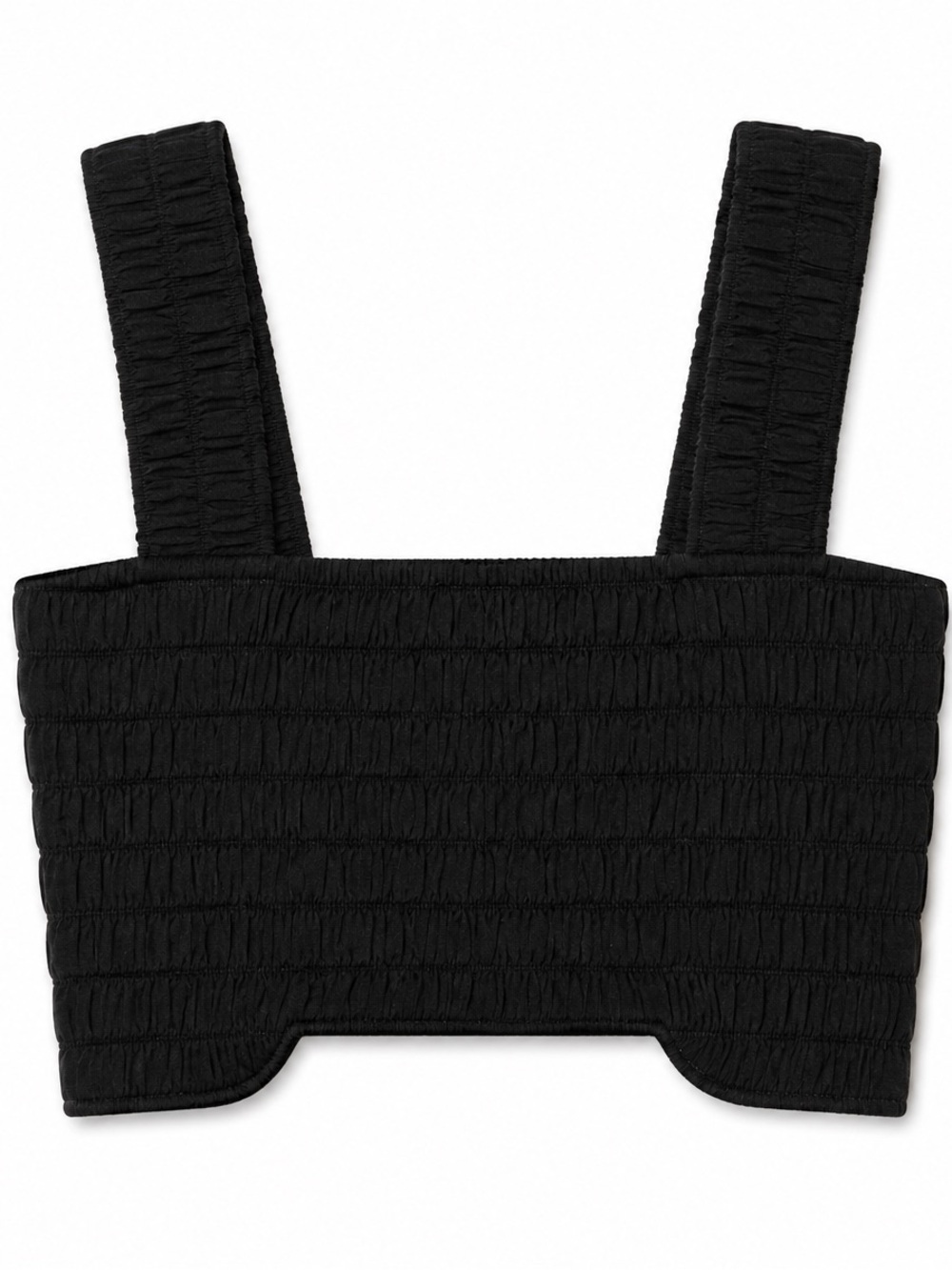 NWT A.L.C. Black Smocked Square-Neck Crop Top